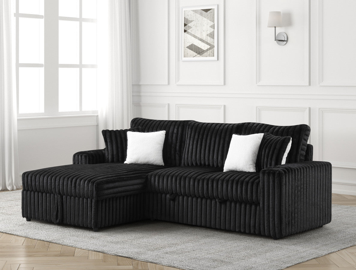 Diana LAF Black sleeper sectional