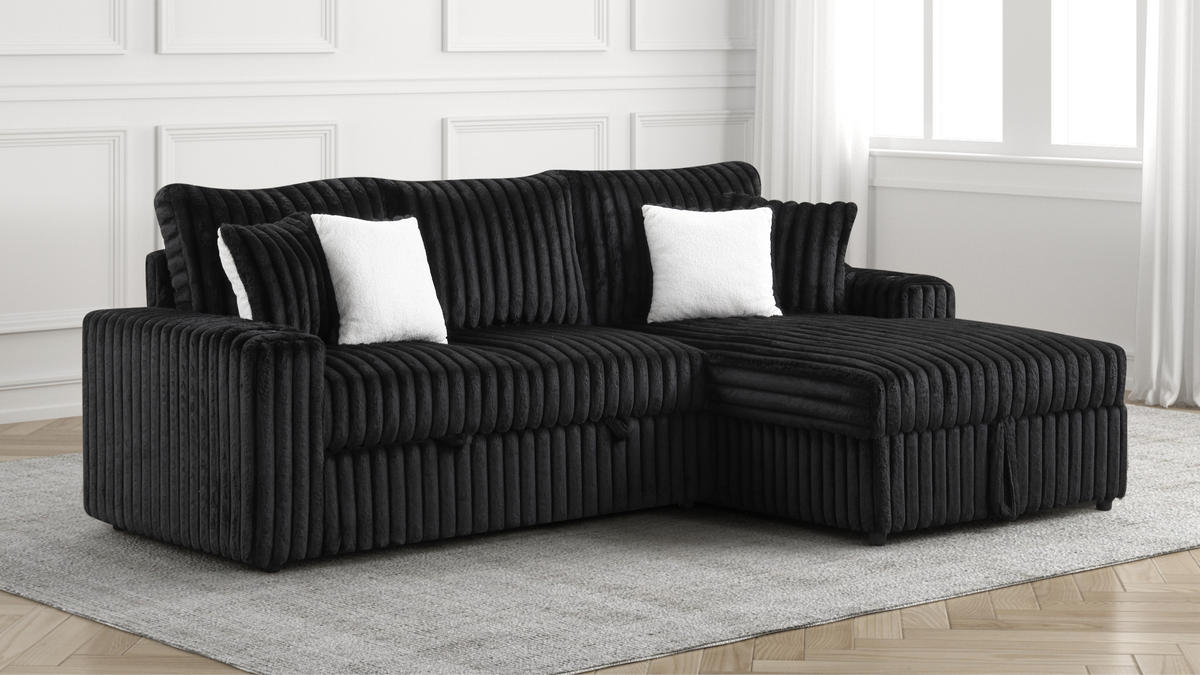 Diana RAF Black sleeper sectional