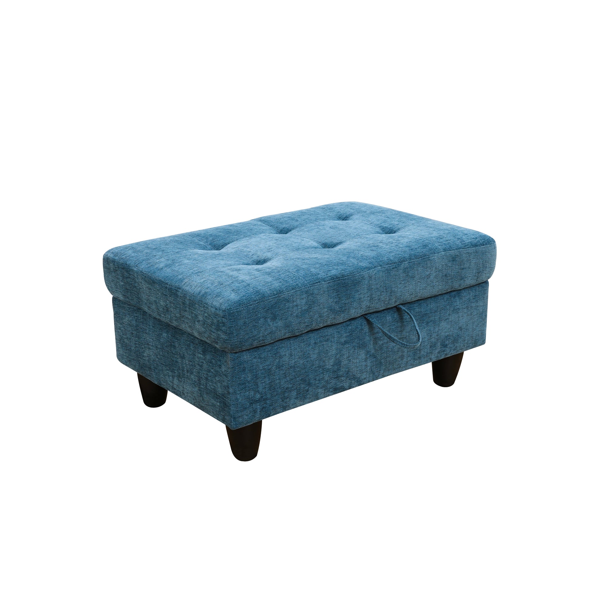 Ainehome Blue Flannel Modular Sofa with Storage Ottoman