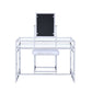 Carenze II - Vanity Set - White Faux Fur & Chrome