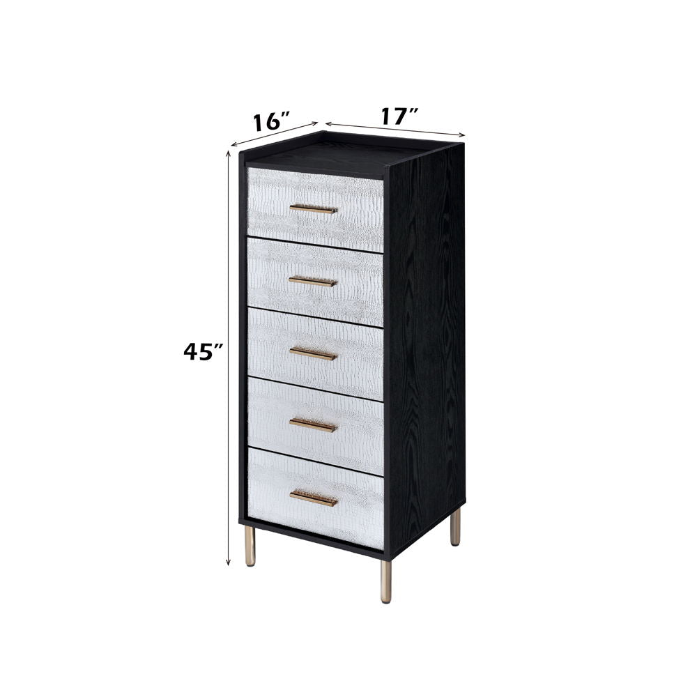 Myles - Jewelry Armoire - Black, Silver & Gold