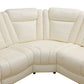Ainehome Off-White Leather Power Reclining Sectional Sofa with Smart Tea Table & Organizer