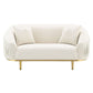 Martina - Loveseat With 2 Pillows - Ivory Velvet