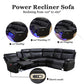 Black Semi PU Leather Power Reclining Sectional Sofa with Storage & Wireless Charging image 4