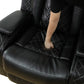 Ainehome Black Leather Power Reclining Sofa Set with Smart Console & LED Lighting