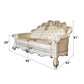 Vendome - Sofa With 5 Pillows - Champagne Synthetic Leather & Antique Pearl