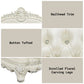 Adara - Sofa With 7 Pillows - Pearl White Synthetic Leather & Antique White