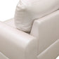 Ainehome 97" Wide Peaerl White Faux Leather L-Shaped Living Room Sectional Sofa Set