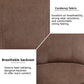 Ainehome Cinema 3-Piece Plush Brown Microfiber Reclining Sofa Set