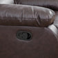 Ainehome "Cinema" 3-Piece Brown Faux Leather Manual Reclining Sofa Set