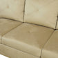97" Wide Beige Microfiber L-Shaped Living Room Sectional Sofa Set — image 6