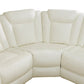 Ainehome Off-White 3-Piece Intelligent Power Reclining Leather Sectional Sofa Set with Smart Features