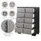 Nicola - Chest - Silver Synthetic Leather & Black