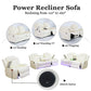 Ainehome White Leather Power Reclining Sofa Set with Smart Consoles & 170° Recline