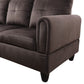 Ainehome 97" Wide Dark Brown Flannel L-Shaped Living Room Sectional Sofa Set