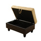 Ainehome Beige & Brown Lint And PVC Modular Storage Ottoman