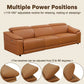 Ainehome Light Brown Leather 5-Seater Modular Power Reclining Sectional Sofa Set with Smart Storage & USB