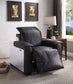 Misezon - Power Motion Recliner - Dark Top Grain Brown Leather & Aluminum