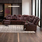 Ainehome Red 3-Piece Intelligent Power Reclining Leather Sectional Sofa Set with Smart Features