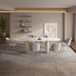 Cora - Dining Table - Ceramic Top & Golden Champange