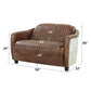 Brancaster - Loveseat - Retro Brown Top Grain Leather & Aluminum