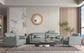 Tussio - Sofa With 5 Pillows - Watery Leather