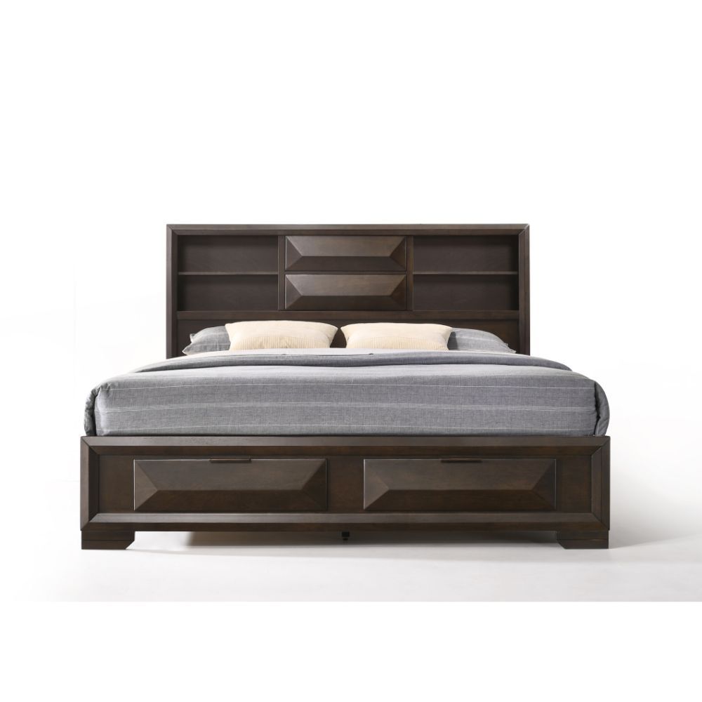 Merveille - Eastern King Bed With Storage - Espresso