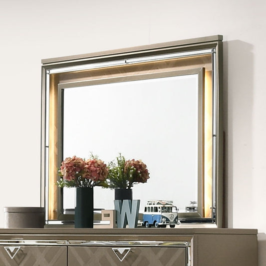 Skylar - Mirror With LED - Dark Champagne