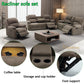 Ainehome Cinema 3-Piece Peanut Color Textured Reclining Sofa Set