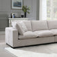 Marisa - Modular Left Facing Loveseat With 2 Pillows - Beige Boucle