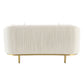 Martina - Loveseat With 2 Pillows - Ivory Velvet