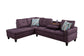 97.5" Wide Amaranth Linen L-Shaped Living Room Sectional Sofa Set