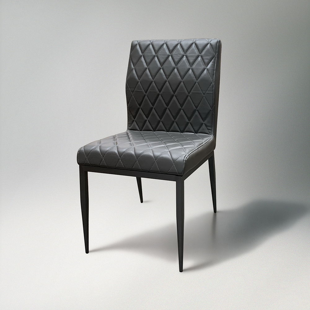 Cargo - Chair - Gray Synthetic Leather & Gunmetal