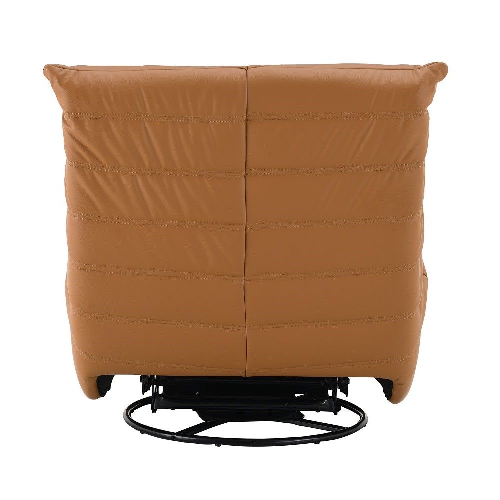Talmon - Recliner With Swivel - Orange Synthetic Leather