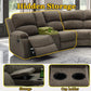 Ainehome Grandview 5-Seat Reclining Sectional in Textured Peanut Fabric