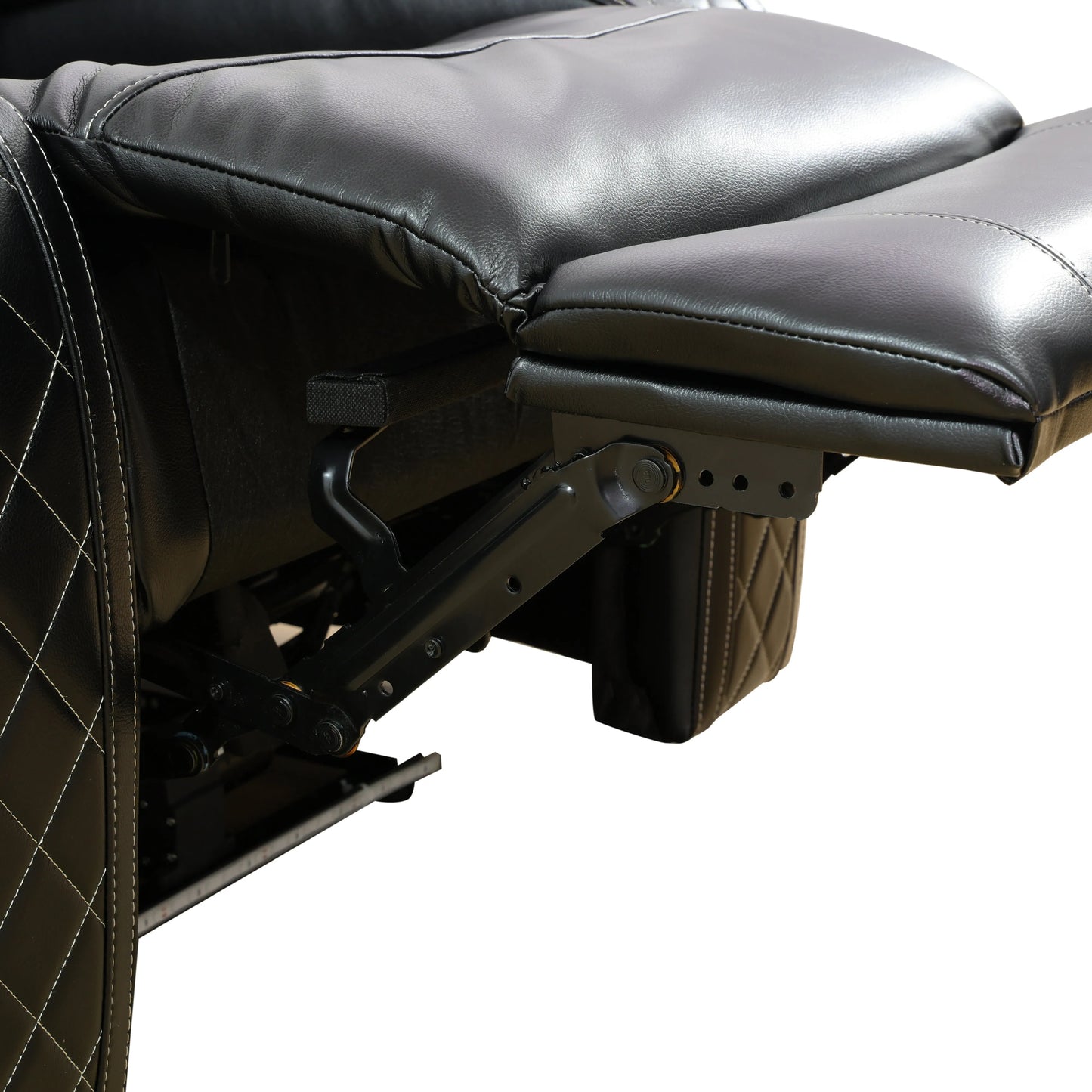 Black Leather Power Reclining Sectional Sofa with Smart Console image 4