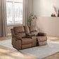 Cinema 3-Piece Plush Brown Microfiber Reclining Sofa Set