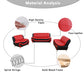 Ainehome Black & Red Faux Leather 3-Piece Living Room Sofa Set with Elegant Design