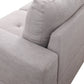 97" Wide Grey White Flannelette L-Shaped Living Room Sofa Set — image 8