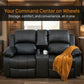Ainehome 68" Manual RV Loveseat Recliner with Storage Console - Breathable Synthetic Leather Motorhome Sofa Replacement - 67" Full Extension & 26" Door Friendly - Walnut Brown