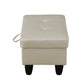 Ainehome White Faux Leather Modular Sofa with Storage Ottoman