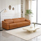 Light Brown Leather 5-Seater Modular Power Reclining Sectional Sofa Set with Smart Storage & USB