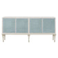 Ansaldo - Console Cabinet - Pearl White & Silver Shimmer