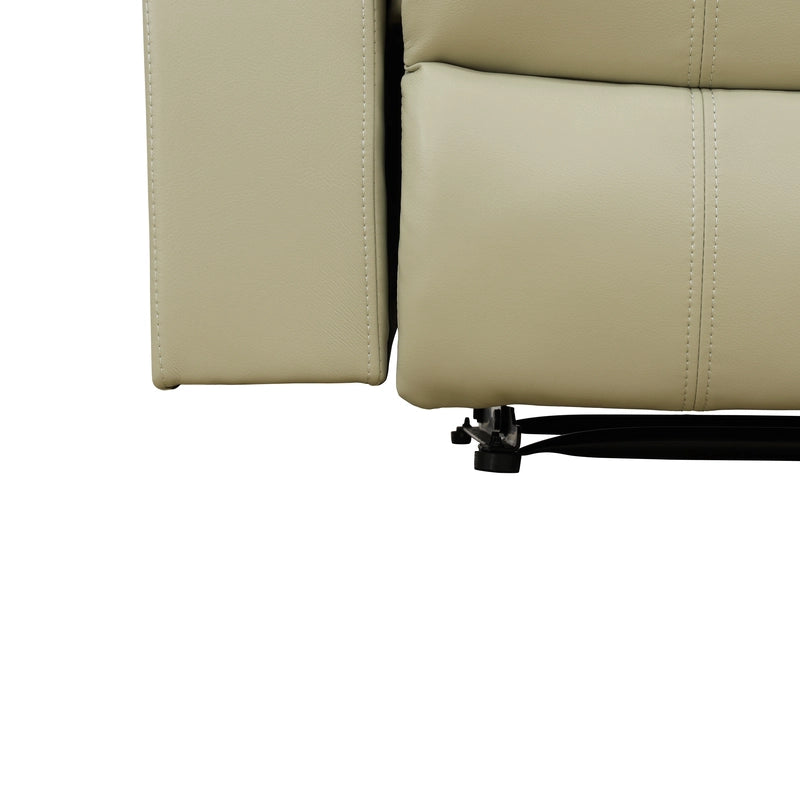 Ainehome Cinema 3-Piece Beige Faux Leather Manual Reclining Sofa Set