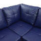 Ainehome 97" Wide Blue Faux Leather L-Shaped Living Room Sectional Sofa Set