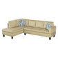 97" Wide Beige Microfiber L-Shaped Living Room Sectional Sofa Set — image 3