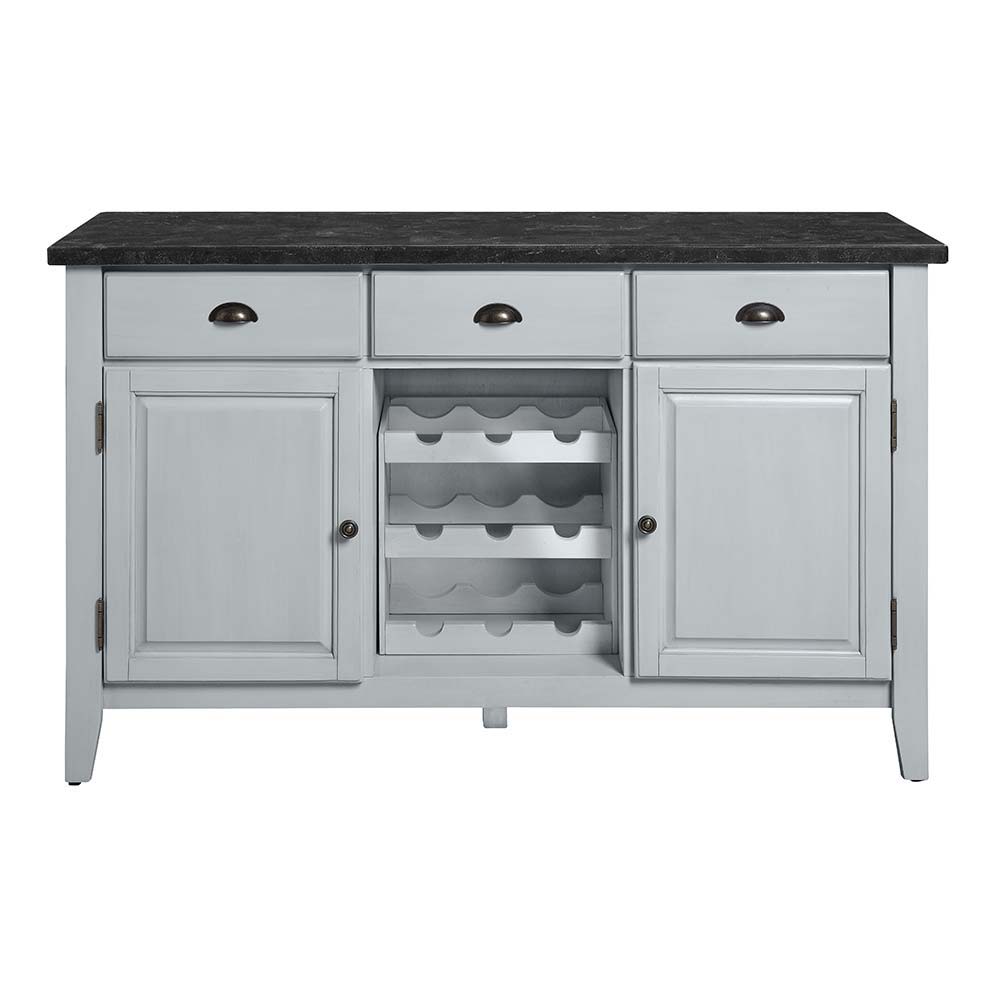 Lanton - Server - Natural Marble & Antique White