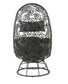 Hikre - Patio Lounge Chair & Side Table - Clear Glass, Charcoal Fabric & Black Wicker