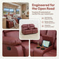Ainehome 68" Manual RV Loveseat Recliner with Storage Console - Breathable Synthetic Leather Motorhome Sofa Replacement - 67" Full Extension & 26" Door Friendly - Walnut Brown