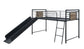 Cordelia - Twin Loft Bed With Slide - Antique Oak, Sandy Black & Dark Bronze Hand-Brushed